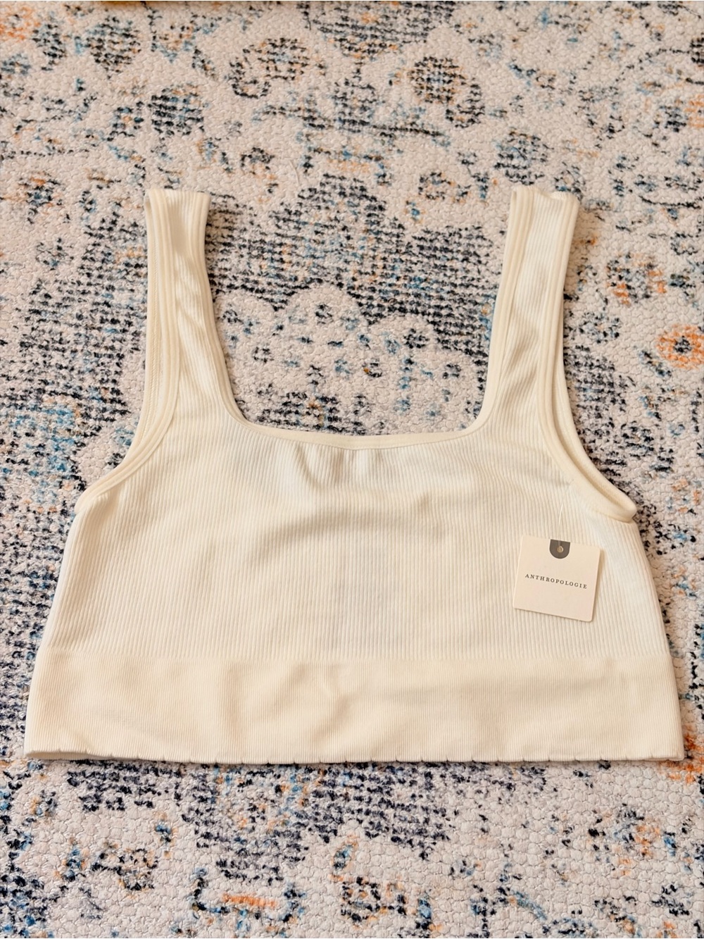by ANTHROPOLOGIE Cream Ribbed Tank Top XXS/XS - Picture 5 of 6